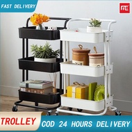 3 Tier Trolley Living Room Kitchen Trolley Storage Rack Shelf with Wheel