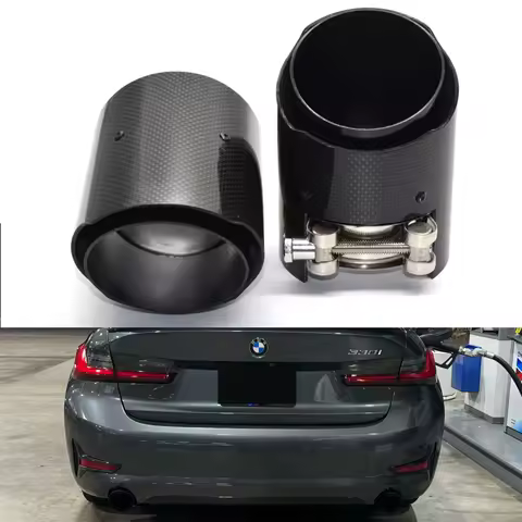 2pcs/lot Carbon Fiber Exhaust For BMW G20 G21 320i 330i Muffler Tip Directly Plug Tailpipe Exhaust S