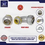 TEAM PC LIQUID TIGHT CONNECTOR METAL 1/2inc (1-PC per ORDER), BEST FOR ELECTRICAL CONDUIT HOSE