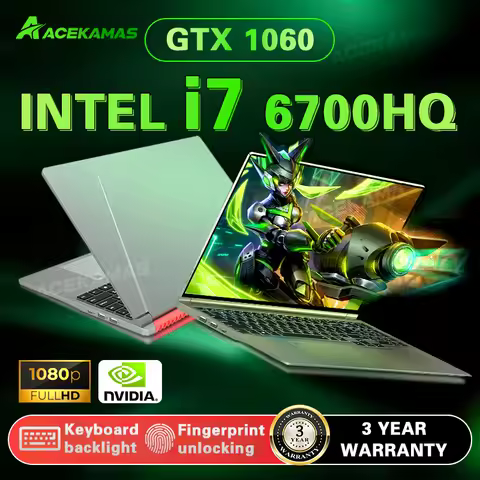 2025 ACEKAMAS 16" Gaming Laptop Intel Core i7 6700HQ GTX 1060 IPS 1920*1200 Gamer Computer 16GB DDR4