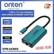 ONTEN UC602 TYPE-C TO ETHERNET Adapter LAN 2.5G | Type-c to lan RJ45 Adapter Gibabit Support Mac OS 