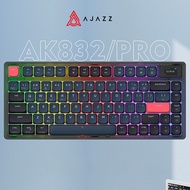 AK832 AJAZZ PRO 2.4G คีย์บอร์ดเล่นเกมกลไกไร้สาย81key แป้นพิมพ์บลูทูธ RGB ออกแบบตามหลักสรีรศาสตร์สำหร