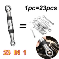Universal Wrench, Multi-functional, Adjustable Wrench, 23-in-1 Pocket Wrench, Suitable for Nuts and 