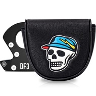 Golf Putter Cover Trendy Skull Embroidered Ball Head Cover DF3 Middle Putter Unisex Club Protective 