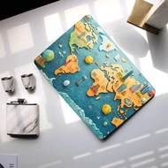 World Map Print Laptop Case for MacBook Pro 14 M4 2024 model A3401 Case 14.2 M2 M3 Shell for MacBook