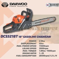 DAEWOO Gasoline Chainsaw DCS5218T 18''Inch 52cc Cordless Chainsaw Petrol Mesin Gergaji Kayu Mesin Potong Kayu