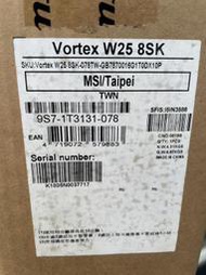 微星 Vortex W25 8SK-078TW i7六核雙碟電腦 全新現貨📌附購買證明📌自取價16500