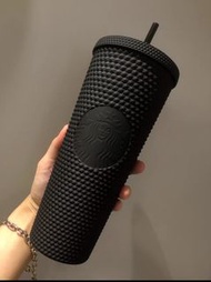🌟官網授權商家🌟星巴克杯星巴克鑽石榴蓮杯啞面黑吸管杯星巴克大容710ml