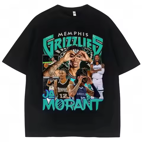 Trendy and super cool hip-hop Memphis print Ja Morant 12 Basketball fan T-shirt for men plus-size ca