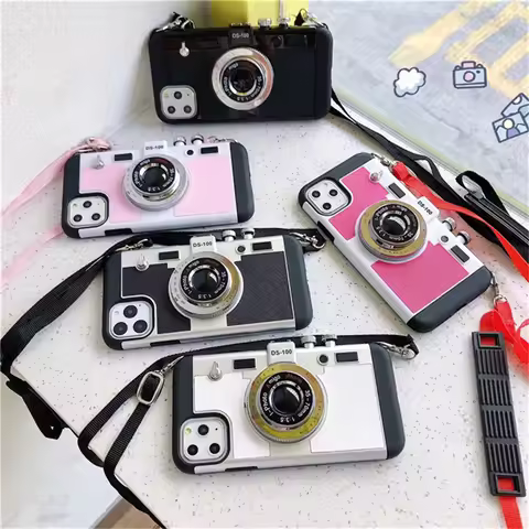 Camera 3D Retro Emily In Paris Phone Case For iPhone 11 12 13 Pro XS Max X XR 8 7 Plus SE Luxury Lan