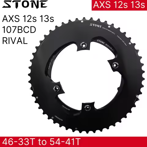 STONE 107BCD Round Bike Double Chainring 2X for Sram RIVAL ETAP AXS Flattop 12S 13S 54-41T 50-37T 52