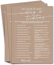 Bridal Shower Game Cards Wedding Traditions Why Do We Do That 25 Players with Answer Key | Engagemen