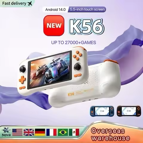 NewKinhank K56 Portable Game Console 5000mAh 5.5-Inch Touchscreen Supports 50 Emulators (PS1/PSP/DC/