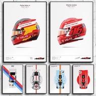 F1 racing car racing rally driver helmet formula racing modern art home Decoration poster Canvas Pai