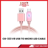 J02 CB-323 V8 USB TO MICRO LED CABLE