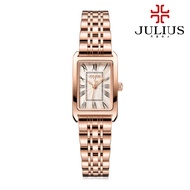 JULIUS นาฬิกา นาฬิกาผู้หญิง authentic Korean retro Roman literal steel belt small square waterproof