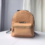 Chris 精品代購 COACH 寇馳 32083 新款浮雕牛皮後背包 鵝黃色雙肩包 美國代購