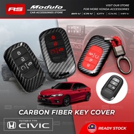 [𝐊𝐄𝐘 𝐂𝐎𝐕𝐄𝐑] Honda NEW CIVIC FE 2022 - 2024 Carbon Fibre Sarung Kunci Case Casing Car Accessories Bod
