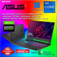 #RG104 USED ASUS ROG Gaming Laptop G531GU intel i7-9750H 16GB 512GB SSD NVIDIA GTX1660TI 6GB FULLHD 