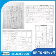 Drafting Tools and Ruler Shapes for Architecture - Set of 3 for House Plan Furniture Kitchen, Buildi