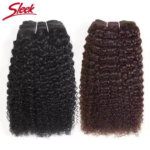 Sleek Afro Kinky Weave Curly Hair Peruvian Human Hair Weave Bundles Deal #1B #2 #4 Brown Remy Hair E