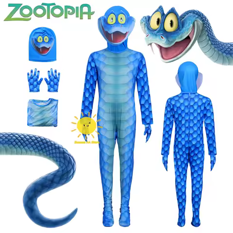 Beast Kingdom Gary De'Snake Cosplay Zootopia Cosplay Costumes Bodysuit Mask Gloves Gary Suit Hallowe