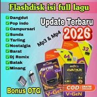 Flashdisk thumbdrive usb pendrive 32gb filled with full mp3 & mp4 update 2026 - bonus OTG