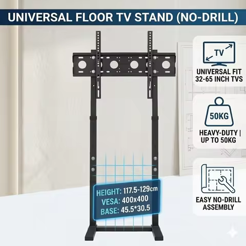 Height Adjustable Tall TV Floor Stand for 32-65 Inch LED LCD - Load Capacity 40KG - TV Mount Bracket
