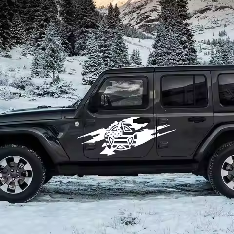 2PCS Car Stickers For Jeep Wrangler Renegade JK JL CJ RUBICON 4x4 Auto Side Door Vinyl Film styling 