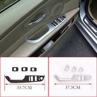ABS Chrome Carbon Fiber Style Car Window Glass Lifting Buttons Frame For BMW 3 Series E90 E92 2005-2012 Auto Interior Ac