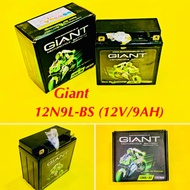 แบตเตอรี่  BOSS 12N9L-BS 12V/9AH (กว้าง.ยาว.สูง 7.5x13x13cm.) ขั้วบวกซ้าย พร้อมน๊อต : GIANT