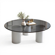 Modern Tempered Glass Coffee Table Luxury Living Room Center Table Small Space Home End Table Minima