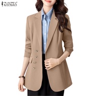 ZANZEA Women's Korean Street Fashion Double-breasted Lapel Office Blazer