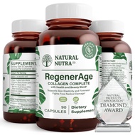 Natural Nutra RegenerAge Complete Supplement for Skin Health with Protein Peptides, Contributes Over