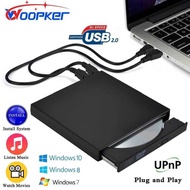 Woopker USB 2.0 External DVD Player CD Drive Mp3 Music Movies Portable Reader for 7/ 8/ 10 Laptop De