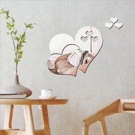 3D DIY Heart Mirror Wall Stickers Love Acrylic Wall Sticker Home Decoration