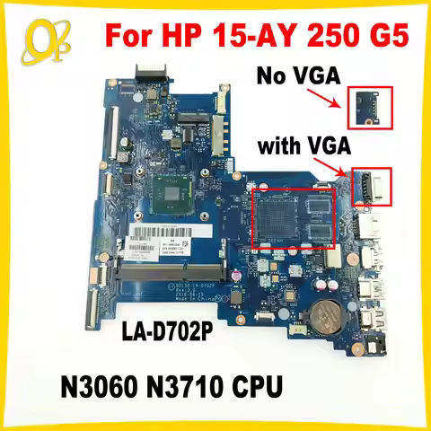 BDL50 LA-D702P Mainboard for HP 15-AY 250 G5 Laptop Mainboard 858585-001 858585-601 with N3060 N3710