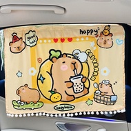 WEETE Capybara Car Sunshade Curtain Loopy Cartoon Car Curtain Rear Window Shading Shading Car Blacko