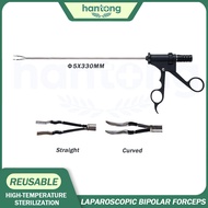 medical Reusable Laparoscopic Instruments Plastic Handle Bipolar Coagulation Forceps With Bipolar Ca