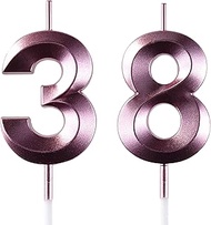 AOOLADA 38 & 83 Birthday Candle, 38th & 83rd Cake Candles, Number 38 & 83 Birthday Candles for Cake 
