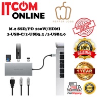 PEPPER JOBS MULTIPORT HUB TYPE-C WITH M.2 SSD / PD 100W / HDMI / 2-USB-C / 1-USB3.2 / 1-USB2.0 / CAR
