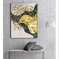 Abstract fish canvas painting 60x90 (price includes frame)