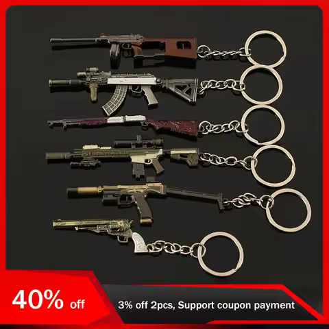 9cm Resident Evil 8 Mini Gun Keychain V61 Submachine Gun M1851 Wolf Venom Revolver Village SA110 Sni