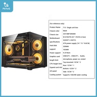 【PkYeG】 เคสพีซีตั้งโต๊ะโปร่งใสขนาดเล็กสำหรับเมนบอร์ด M-ATX itx ความยาวการ์ดจอ GPU 320มม. HDD + SSD U