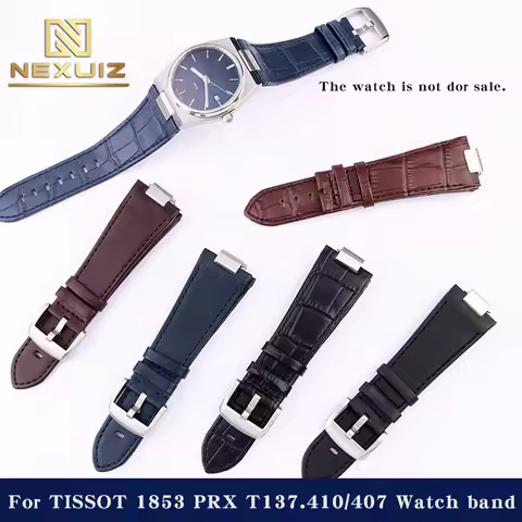 For Tissot 1853 Super Player PRX Series T137.410/T137.407 Genuine Leather Watchband T137 Men's Raise