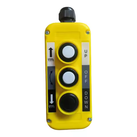 Three Button Control Box Yellow Mafelec Style Push Button Station For Tail Lift Winch Windlass Indus