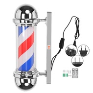 Mabao 50cm/19.7inch Barber Shop Pole Rotating Lighting Red White Blue Stripe Light Stripes Wall Hanging LED Downlights