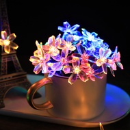 Solar LED Cherry Blossom Light String Outdoor Waterproof Garden Decoration Peach Blossom Light Christmas Flower Decoration Light