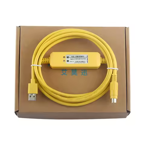 USB-SC09-FX Programming Cable For Mitsubishi MELSEC FX Series PLC USB To RS422 Adapter Data Download