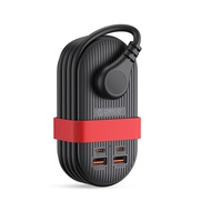 ORICO ปลั๊กไฟแบบพกพา7-In-1มี4พอร์ต USB 3ช่องเสียบสาย Steker Pipih แบบพกพาขนาดเล็ก135ซม. สายไฟต่อ GaN